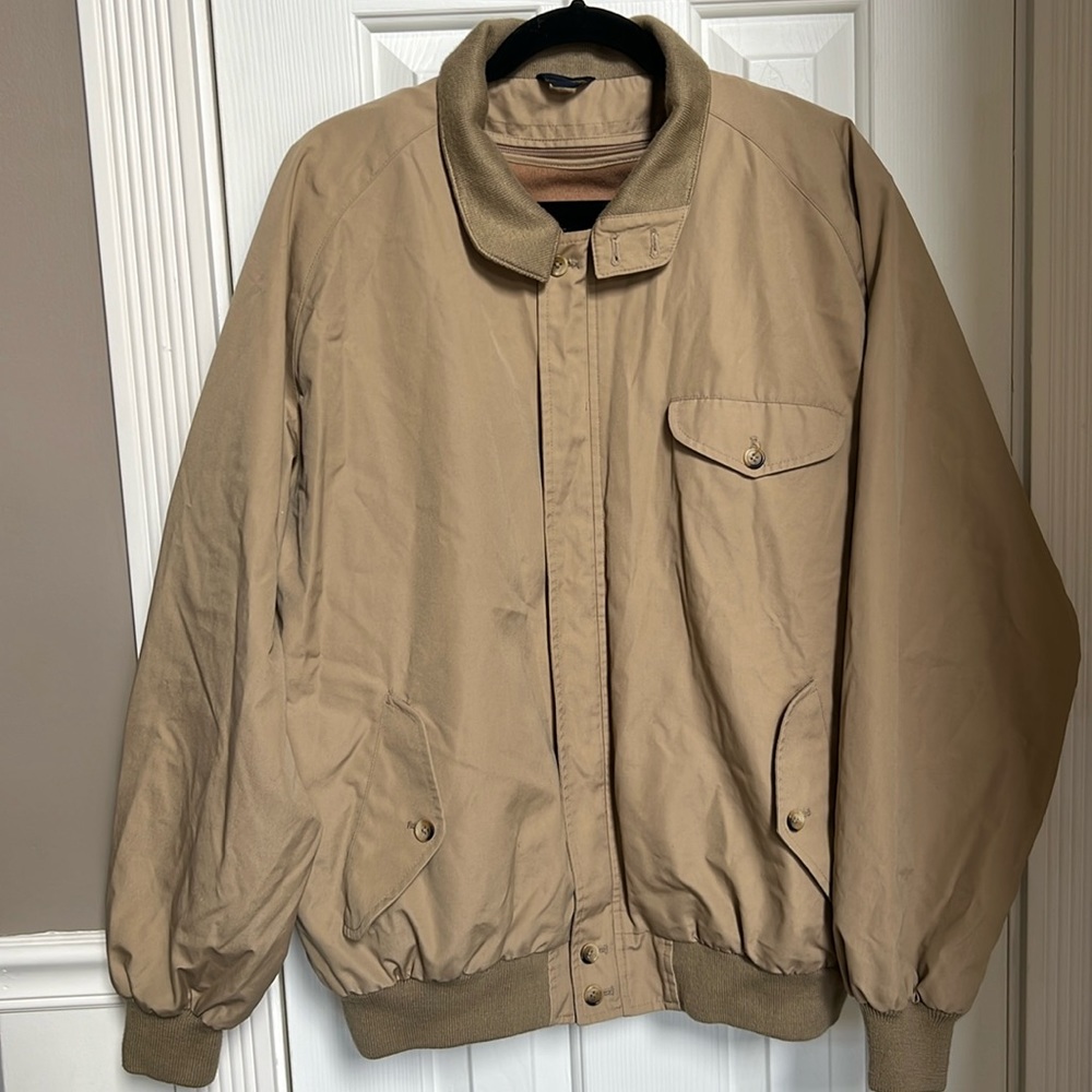 Brooks Brothers 46L wool khaki coat.